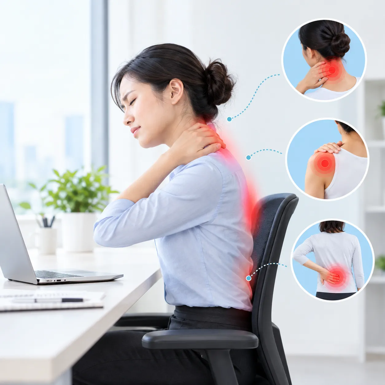 Office worker with neck